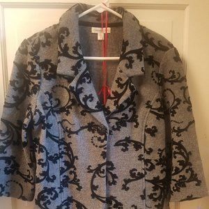 Gorgeous Grey Wool with  Black Cut Velvet Jacket!